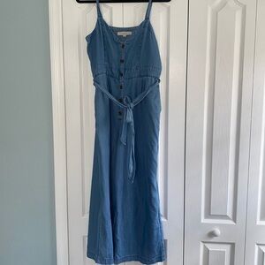 Never worn denim color cropped jumpsuit !